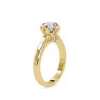 SKU: 0183 (14K) Flower Setting Round Diamond Engagment Ring in Rose Gold.