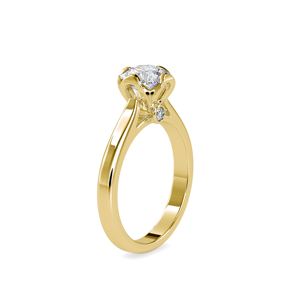 SKU: 0183 (10K) Flower Setting Round Diamond Engagment Ring in Rose Gold.