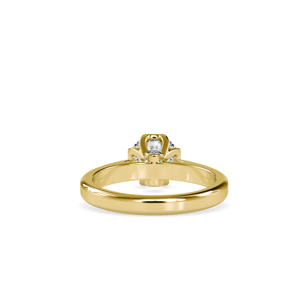 SKU: 0183 (10K) Flower Setting Round Diamond Engagment Ring in Rose Gold.