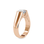 SKU: 0184 (10K) Half-Bezel Round Diamond Solitaire Ring Rose Gold.