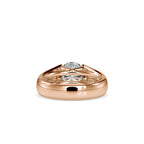 SKU: 0184 (14K) Half-Bezel Round Diamond Solitaire Ring Rose Gold.