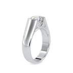 SKU: 0184 (10K) Half-Bezel Round Diamond Solitaire Ring Rose Gold.