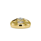 SKU: 0184 (18K) Half-Bezel Round Diamond Solitaire Ring Rose Gold.