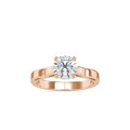 SKU: 0185 (18K) Vintage Shank Four-Prong Solitaire Engagment Ring in Rose Gold.