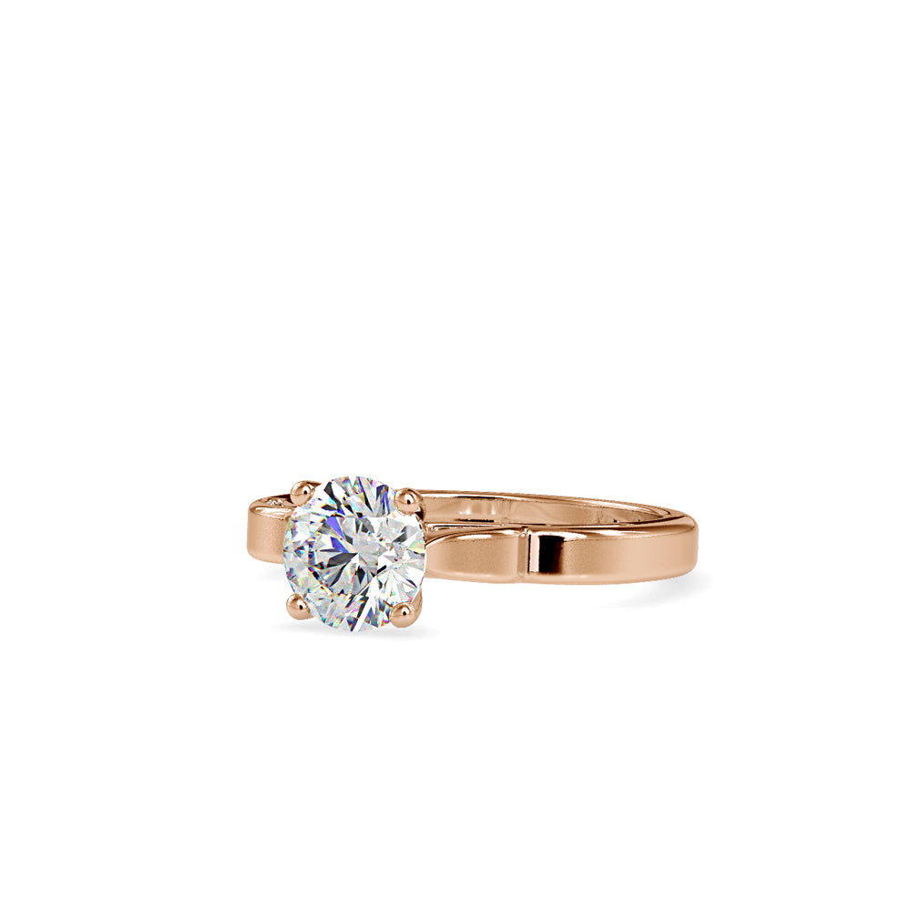 SKU: 0185 (10K) Vintage Shank Four-Prong Solitaire Engagment Ring in Rose Gold.