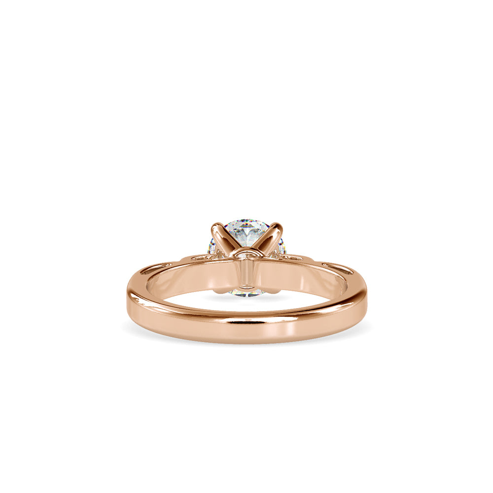 SKU: 0185 (18K) Vintage Shank Four-Prong Solitaire Engagment Ring in Rose Gold.