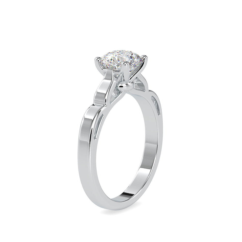 SKU: 0185 (18K) Vintage Shank Four-Prong Solitaire Engagment Ring in Rose Gold.