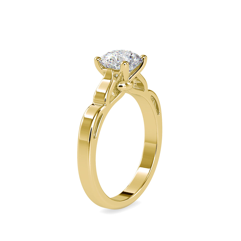 SKU: 0185 (10K) Vintage Shank Four-Prong Solitaire Engagment Ring in Rose Gold.