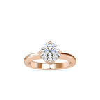 SKU: 0186 (14K) Four Twisted-Prong Solitaire Engagment Ring in Rose Gold.