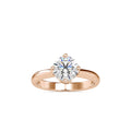 SKU: 0186 (10K) Four Twisted-Prong Solitaire Engagment Ring in Rose Gold.