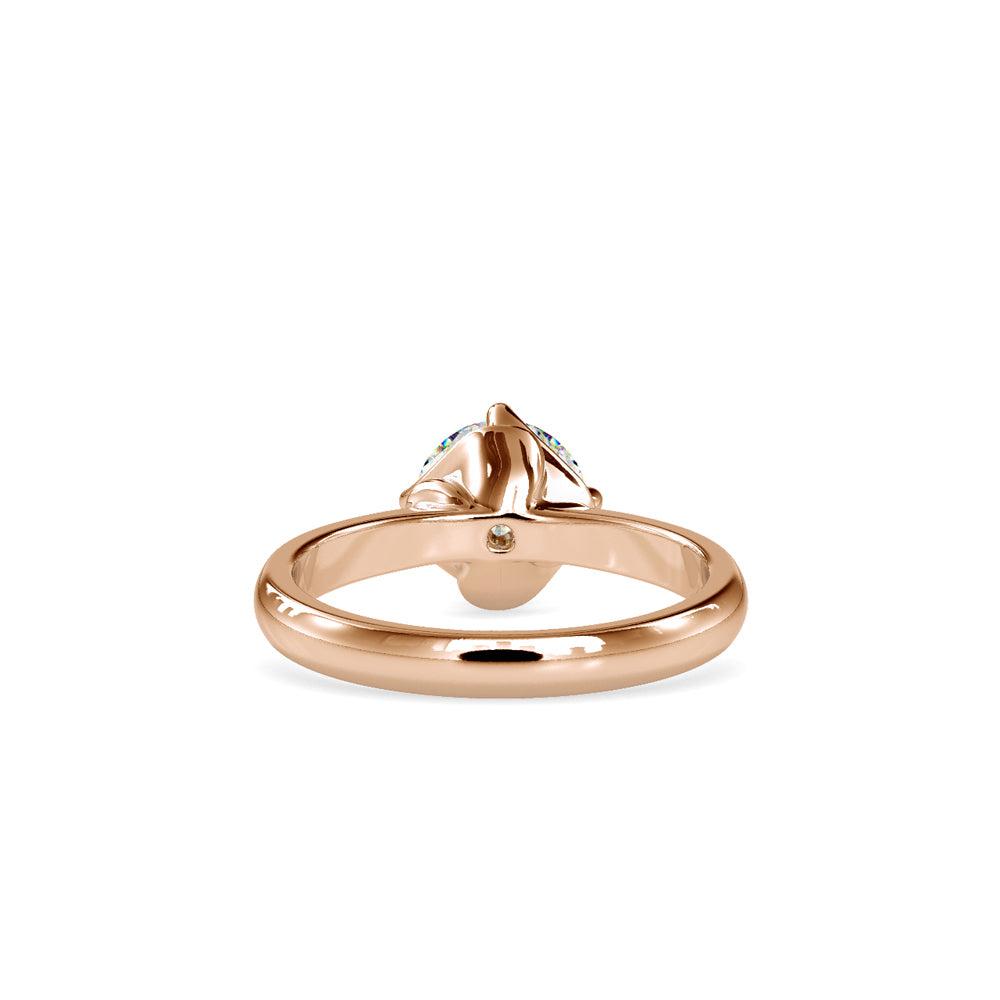 SKU: 0186 (18K) Four Twisted-Prong Solitaire Engagment Ring in Rose Gold.