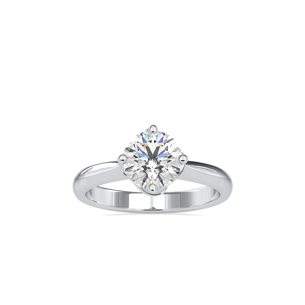 SKU: 0186 (10K) Four Twisted-Prong Solitaire Engagment Ring in Rose Gold.