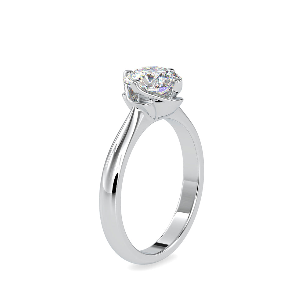 SKU: 0186 (14K) Four Twisted-Prong Solitaire Engagment Ring in Rose Gold.