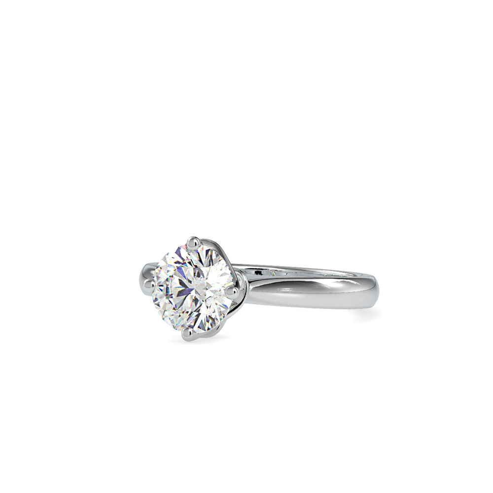 SKU: 0186 (22K) Four Twisted-Prong Solitaire Engagment Ring in Rose Gold.