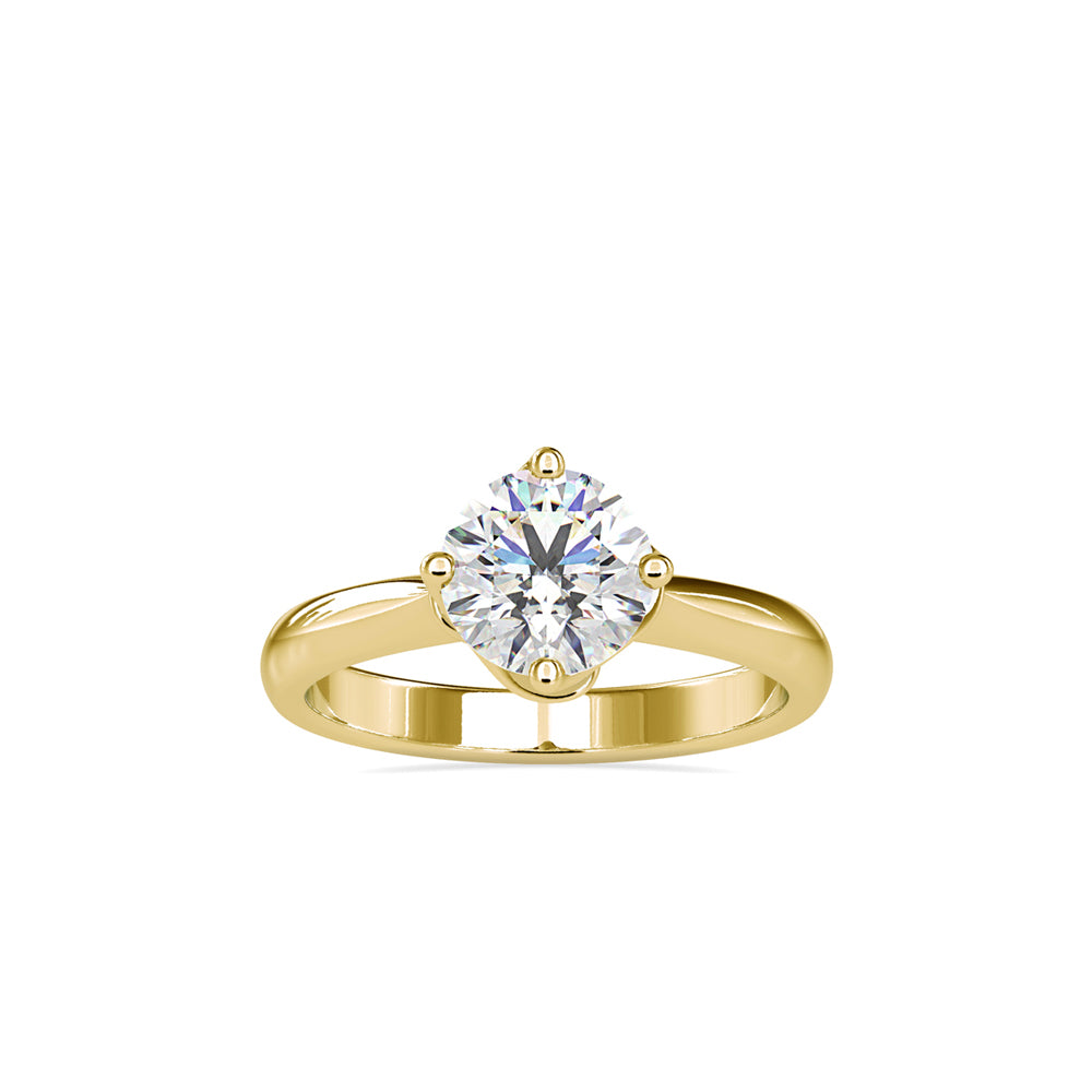 SKU: 0186 (18K) Four Twisted-Prong Solitaire Engagment Ring in Rose Gold.