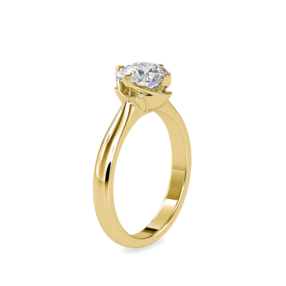 SKU: 0186 (18K) Four Twisted-Prong Solitaire Engagment Ring in Rose Gold.