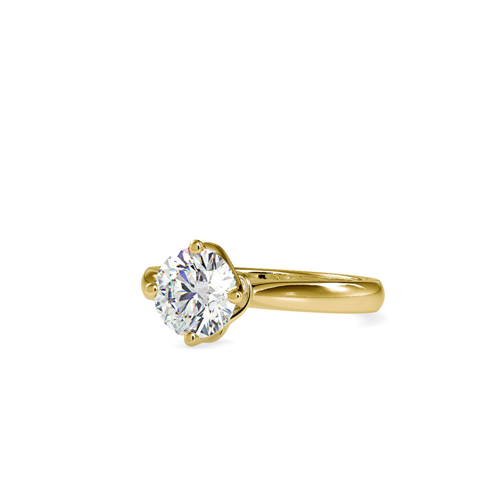 SKU: 0186 (18K) Four Twisted-Prong Solitaire Engagment Ring in Rose Gold.