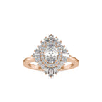 SKU: 0187 (18K) Oval-Shape Halo Engagment Ring in Rose Gold.