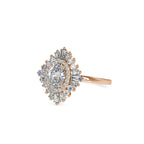 SKU: 0187 (10K) Oval-Shape Halo Engagment Ring in Rose Gold.