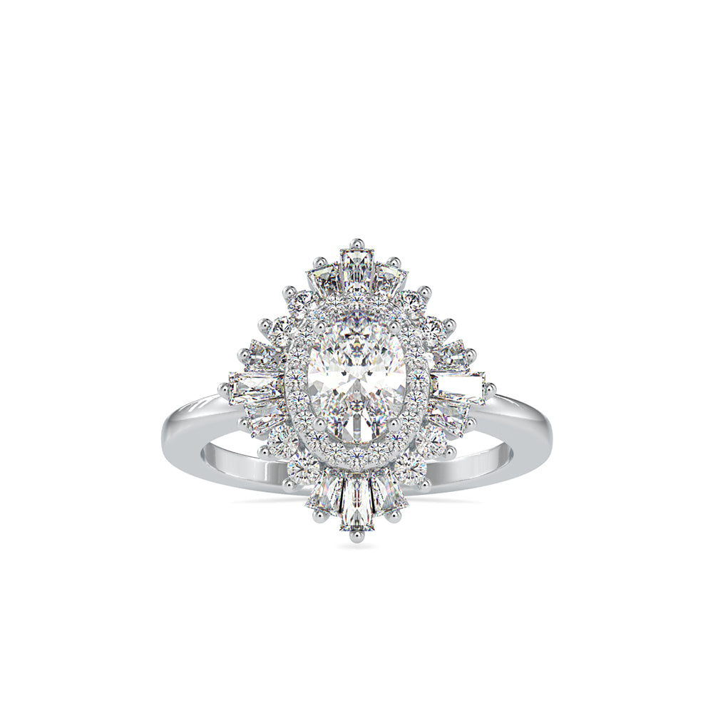 SKU: 0187 (18K) Oval-Shape Halo Engagment Ring in Rose Gold.