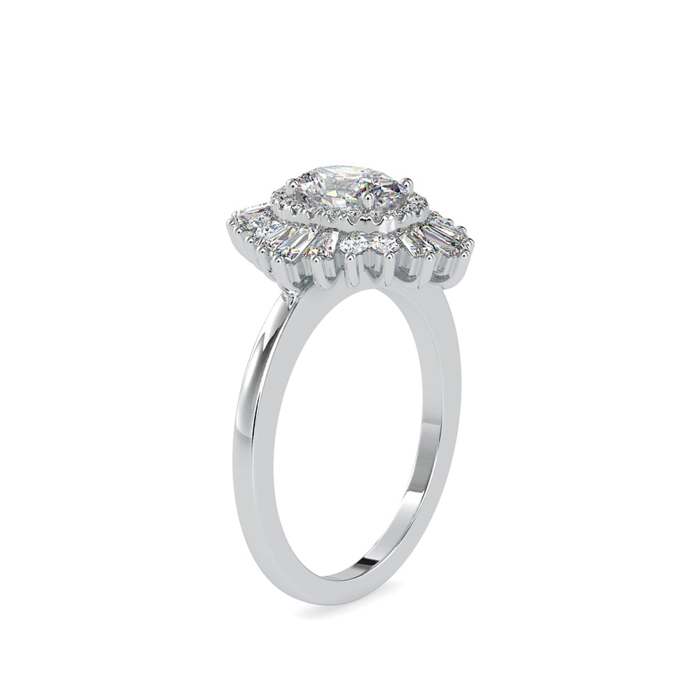 SKU: 0187 (10K) Oval-Shape Halo Engagment Ring in Rose Gold.