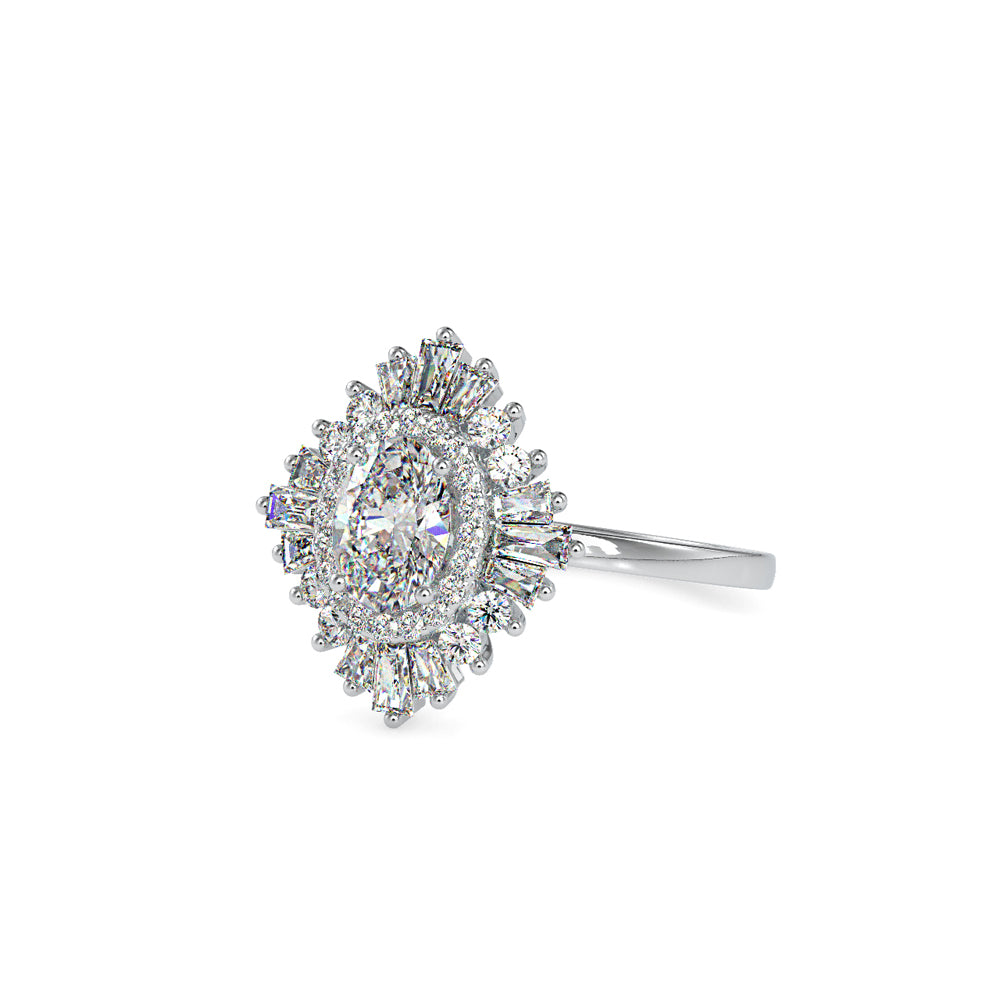 SKU: 0187 (22K) Oval-Shape Halo Engagment Ring in Rose Gold.