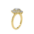 SKU: 0187 (18K) Oval-Shape Halo Engagment Ring in Rose Gold.