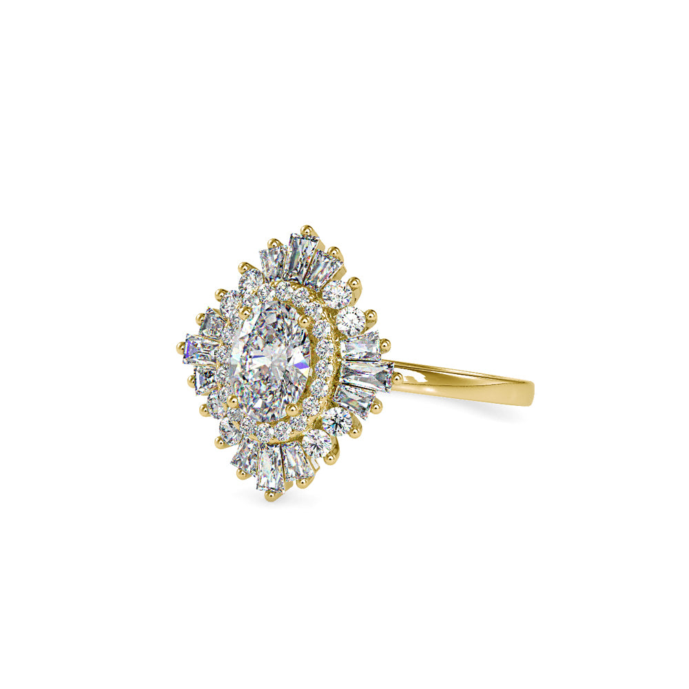 SKU: 0187 (10K) Oval-Shape Halo Engagment Ring in Rose Gold.