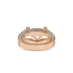 SKU: 0188 (10K) Unique Trillion Diamond Split Shank Engagment Ring in Rose Gold.
