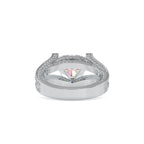 SKU: 0188 (10K) Unique Trillion Diamond Split Shank Engagment Ring in Rose Gold.