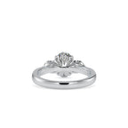 SKU: 0189 (18K) Flower setting Three-Stone Engagment Ring in Rose Gold.