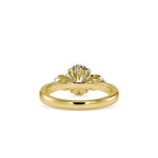 SKU: 0189 (22K) Flower setting Three-Stone Engagment Ring in Rose Gold.