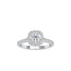 SKU: 0191 (22K) Round-cut Sparkle Halo Engagment Ring in Rose Gold.