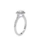 SKU: 0191 (22K) Round-cut Sparkle Halo Engagment Ring in Rose Gold.