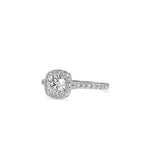 SKU: 0191 (18K) Round-cut Sparkle Halo Engagment Ring in Rose Gold.