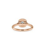 SKU: 0192 (14K) Cushion-cut Split Shank Halo Engagment Ring in Rose Gold.