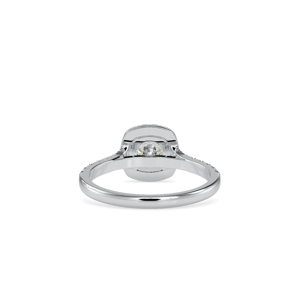 SKU: 0192 (18K) Cushion-cut Split Shank Halo Engagment Ring in Rose Gold.