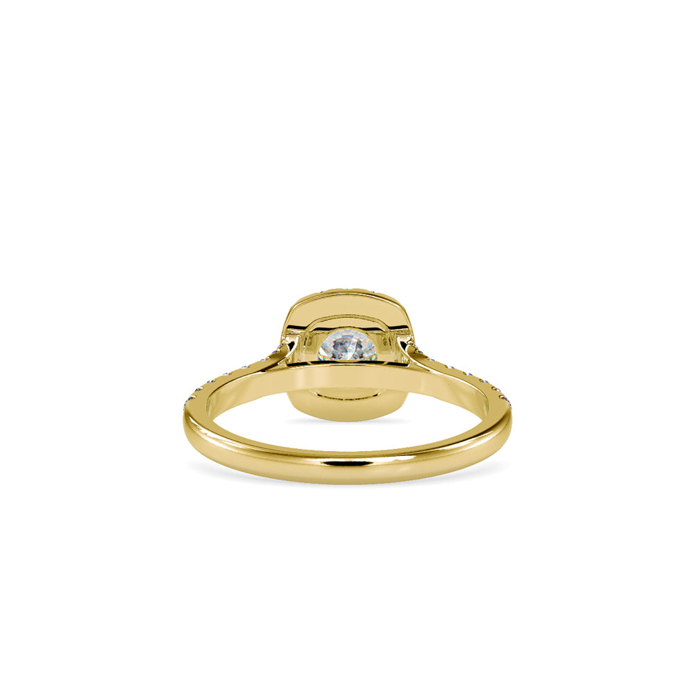 SKU: 0192 (10K) Cushion-cut Split Shank Halo Engagment Ring in Rose Gold.