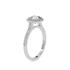 SKU: 0193 (18K) Cushion-cut Sparkle Halo Engagment Ring in Rose Gold.