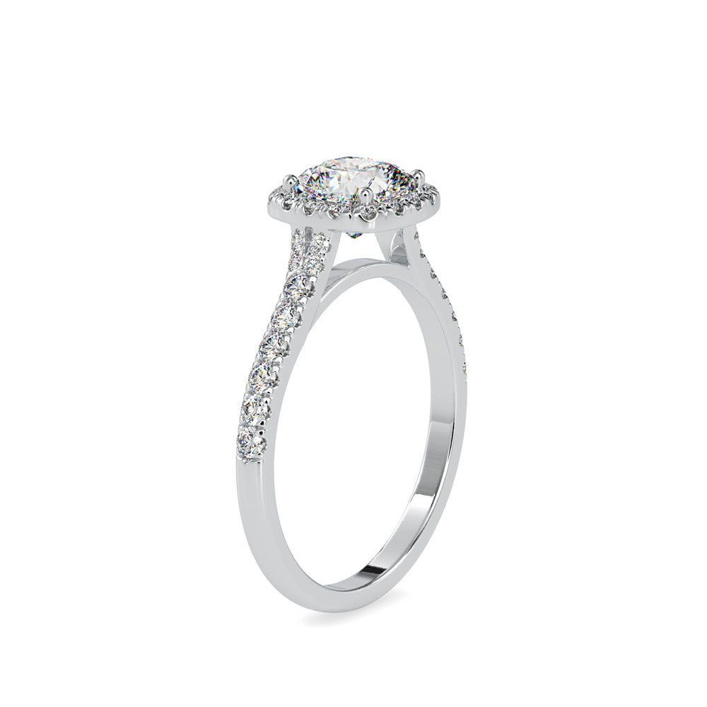 SKU: 0193 (18K) Cushion-cut Sparkle Halo Engagment Ring in Rose Gold.