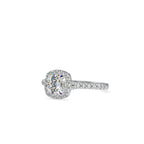 SKU: 0193 (10K) Cushion-cut Sparkle Halo Engagment Ring in Rose Gold.
