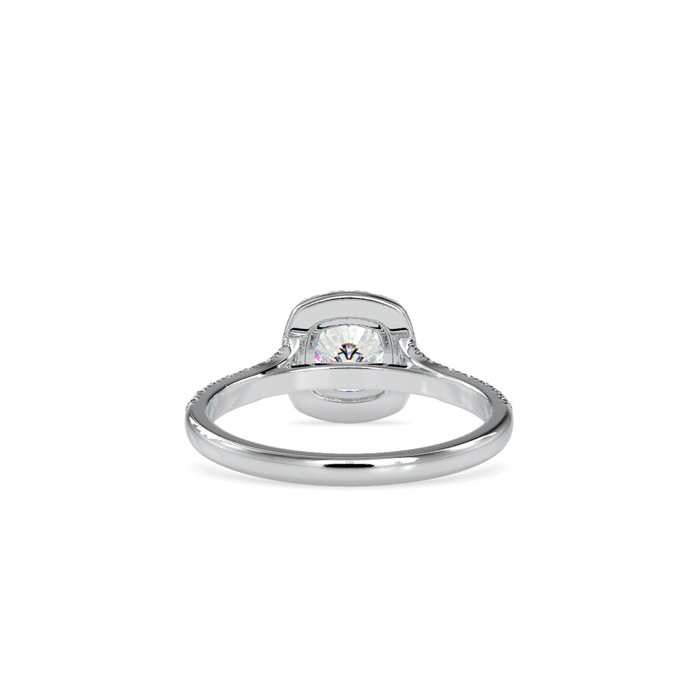 SKU: 0193 (18K) Cushion-cut Sparkle Halo Engagment Ring in Rose Gold.