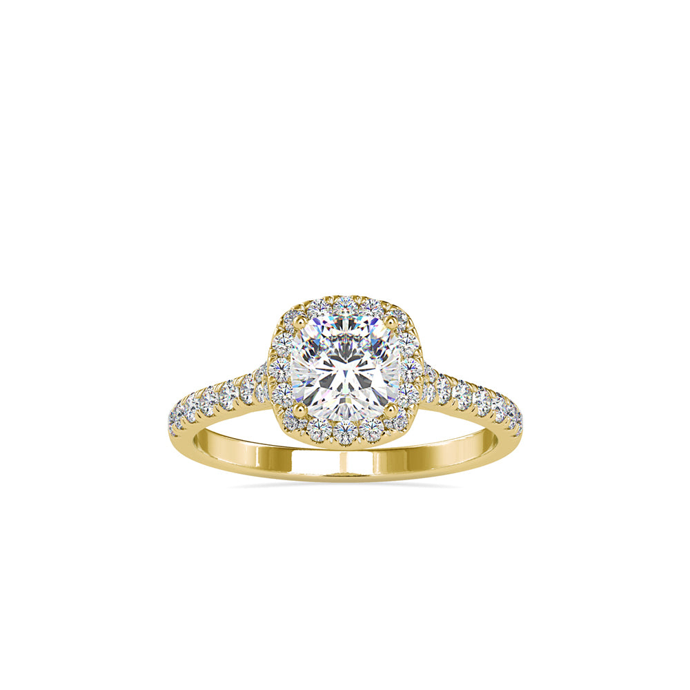 SKU: 0193 (22K) Cushion-cut Sparkle Halo Engagment Ring in Rose Gold.