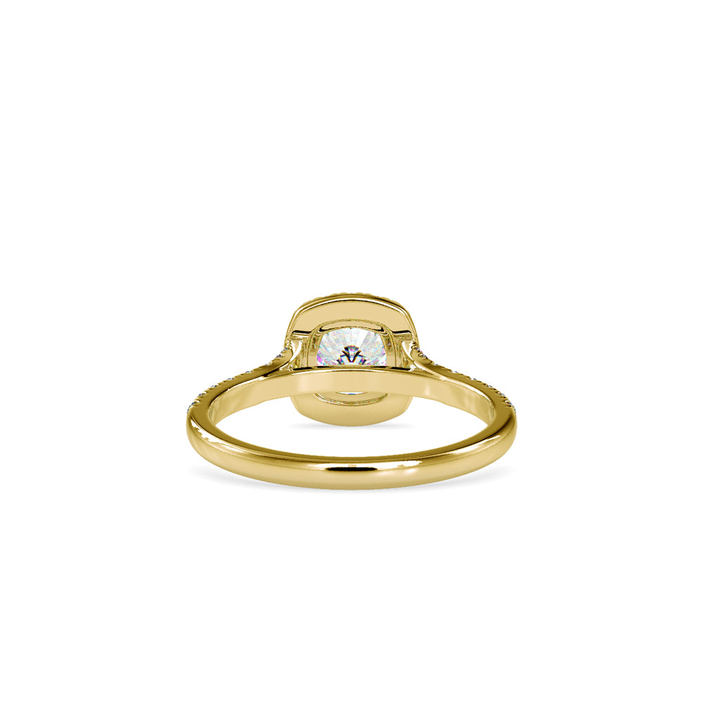 SKU: 0193 (10K) Cushion-cut Sparkle Halo Engagment Ring in Rose Gold.