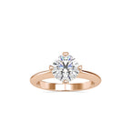 SKU: 0194 (14K) Four-Prong Solitaire Engagment Ring in Rose Gold.