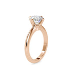 SKU: 0194 (14K) Four-Prong Solitaire Engagment Ring in Rose Gold.