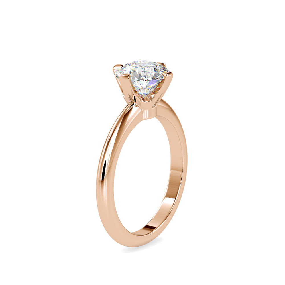 SKU: 0194 (22K) Four-Prong Solitaire Engagment Ring in Rose Gold.