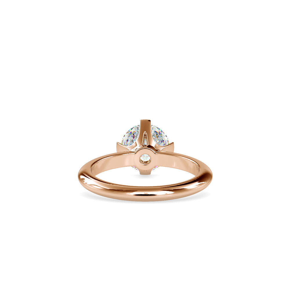 SKU: 0194 (14K) Four-Prong Solitaire Engagment Ring in Rose Gold.