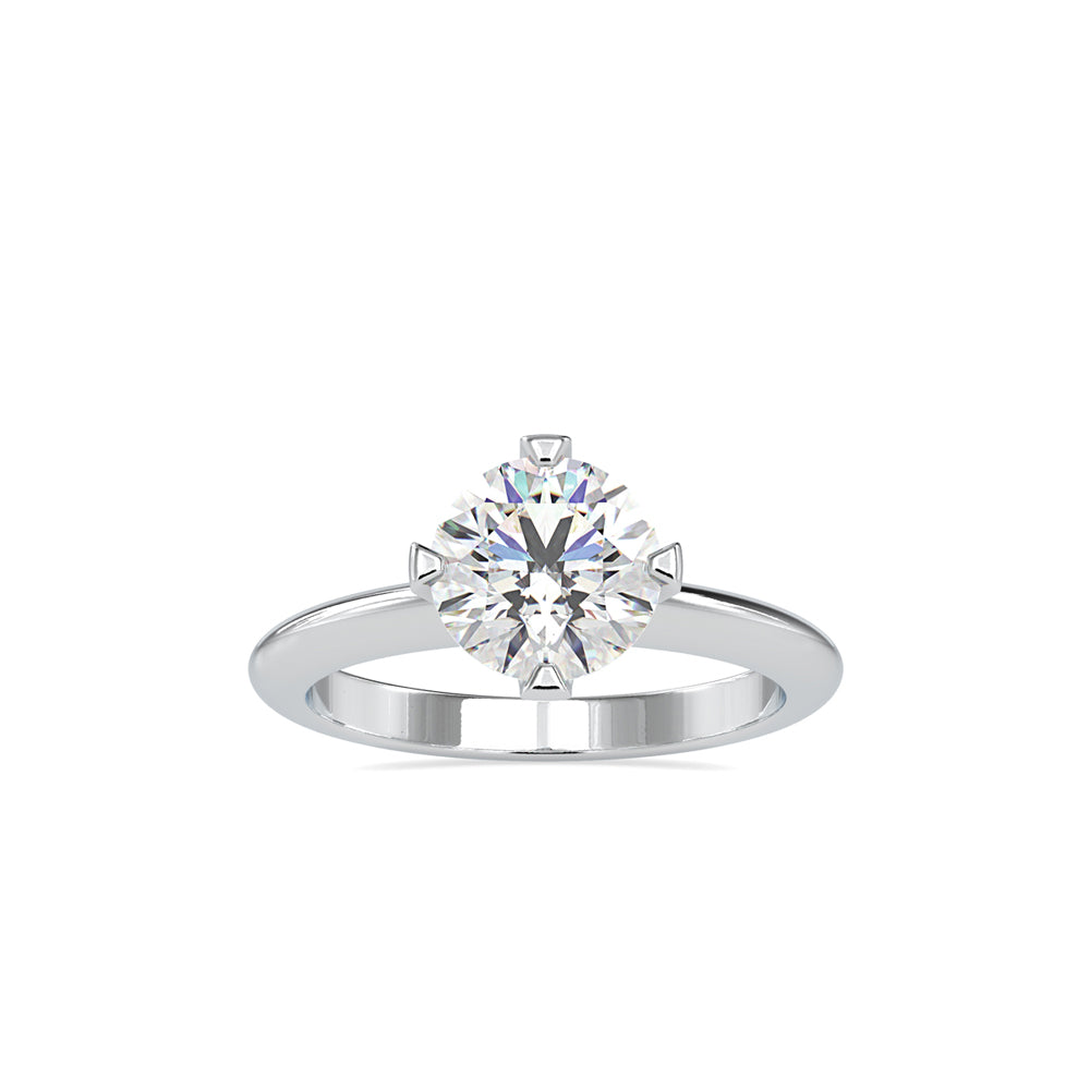 SKU: 0194 (10K) Four-Prong Solitaire Engagment Ring in Rose Gold.