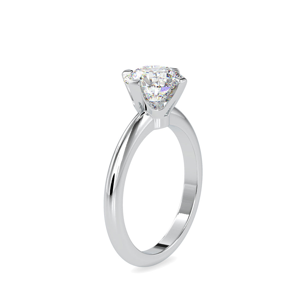 SKU: 0194 (18K) Four-Prong Solitaire Engagment Ring in Rose Gold.